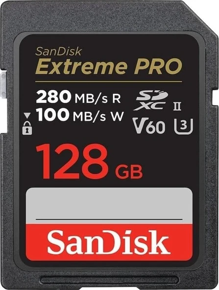 Sandisk Extreme Pro 128GB 280MB/S Uhs-Iı Sdxc 6k-4k UHD Hafıza Kartı SDSDXEP-128G-GN4IN ürün görseli 1