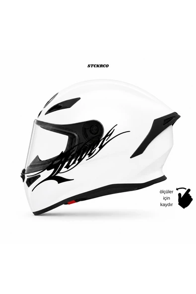 STCKRCO Lover Kask Stickerı | Motor Kask Yanı Sticker | Lover Motosiklet Sticker | Lover Sticker Siyah ürün görseli 1