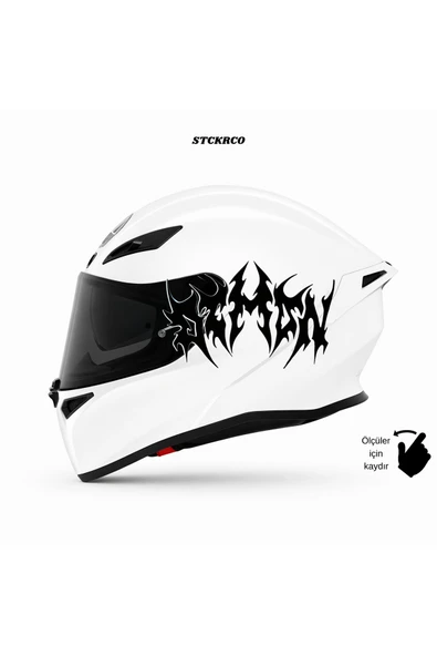 STCKRCO Demon Kask Stickerı | Motor Kask Yanı Sticker | Demon Motosiklet Sticker | Demon Sticker Siyah ürün görseli 1