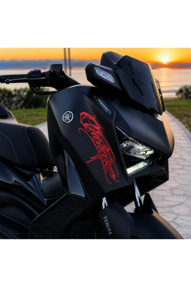 STCKRCO Motosiklet Sticker - Motosiklet Grenaj Stickerı - Motosiklet Gotik Sticker Kırmızı ürün görseli 1