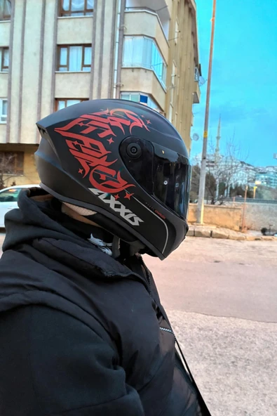 STCKRCO Create Kask Sticker – Motor Kaskı İçin Premium Yazı Kaligrafik Sticker Kırmızı ürün görseli 1