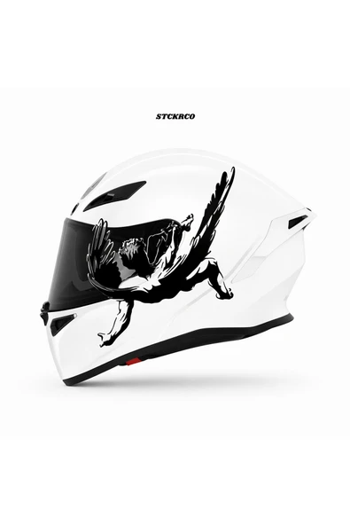 STCKRCO Fallen Angel Kask Stickerı | Motor Kask Yanı Sticker | Fallen Angel Motosiklet Sticker | Fallen Angel Sticker Siyah ürün görseli 1