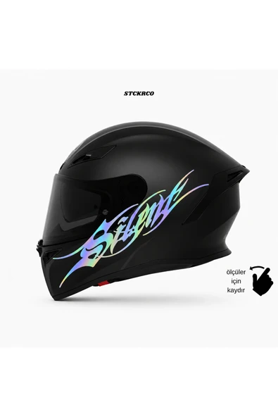 STCKRCO Silent Kask Stickerı | Motor Kask Yanı Sticker | Silent Motosiklet Sticker | Silent Sticker Hologram ürün görseli 1