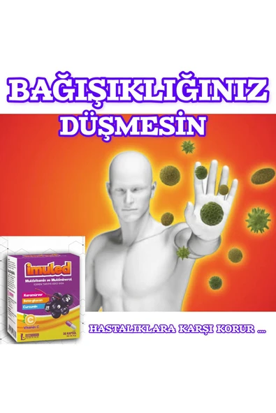 LEDAPHARMA LEDAPHARMA Imüled Multivitamin 30 Kapsül Karamürver ürün görseli 1