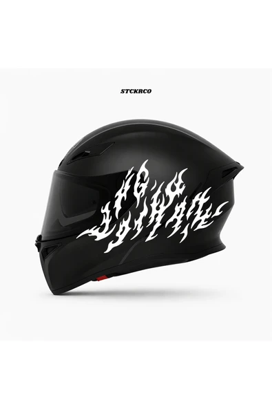 STCKRCO Flare "Alev" Kask Stickerı | Motor Kask Yanı Sticker | Flare "Alev" Motosiklet Sticker | Flare "Alev" Sticker Beyaz ürün görseli 1