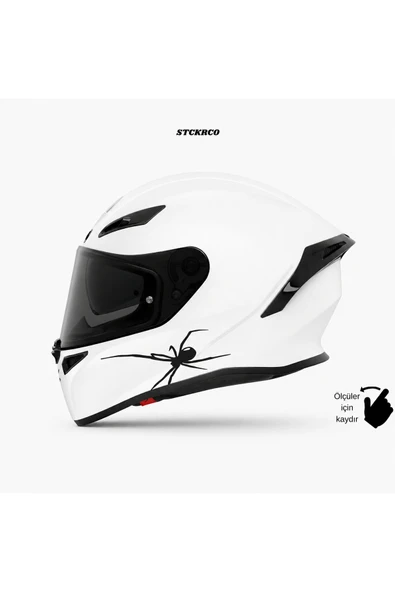 STCKRCO Örümcek Sticker | Spider Kask Stickerı | Kask & Grenaj Uyumlu Premium Sticker | Yazılı Kask Stickerı Siyah ürün görseli 1