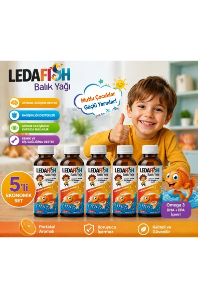 LEDAPHARMA LEDAPHARMA Ledafish Balık Yağı Şurup 150ml X5 Adet ürün görseli 1