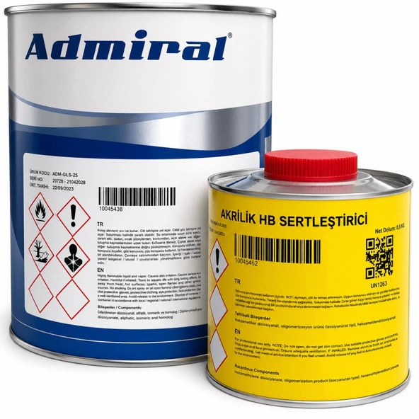 Admiral UL25 Kendinden Astarlı Fayans,Cam,Galvaniz,Alüminyum Boyası 3.5 Kg Açık Gri Ral 7035 ürün görseli 1