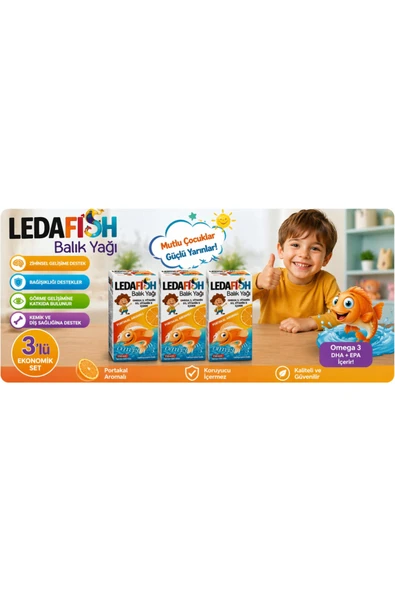LEDAPHARMA LEDAPHARMA Ledafish Balık Yağı 150 Ml Portakal Aromalı 3 Adet ürün görseli 1