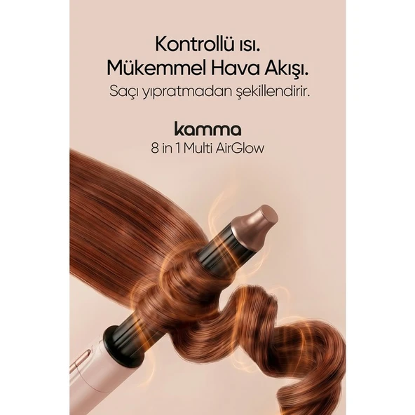 Kamma 8in1 Multi Airglow Saç Şekillendirme Seti - Pembe - Resim 4