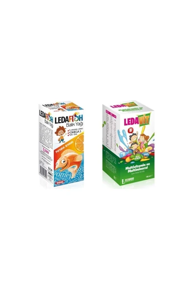 LEDAPHARMA LEDAPHARMA Ledafish Balık Yağı 150 ml Portakallı Ledavit Multivitamin ve Multimineral Şurup 150 ml ürün görseli 1