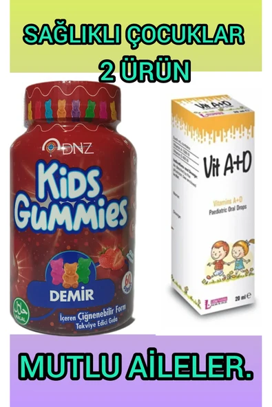 LEDAPHARMA LEDAPHARMA Leda A+D3 DAMLA VE DNZ DEMİR GUMMİES 60LI ürün görseli 1