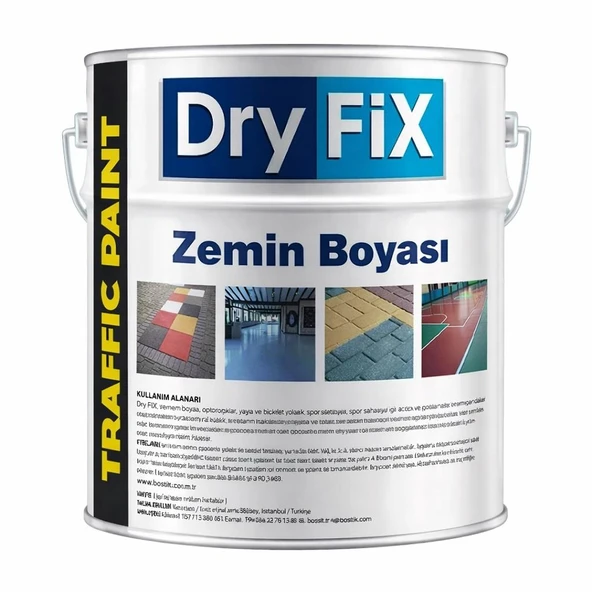 DryFix Traffic Paint Fayans,Seramik,Mermer,Beton ve Asfalt Zemin Boyası 5 Kg Ral 7040 Koyu Gri ürün görseli 1