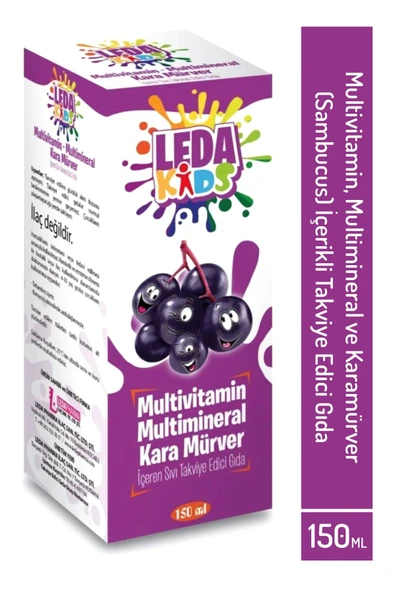 LEDAPHARMA LEDAPHARMA Unisex Kara Mürver Ekstresi C Vitamini Ve Çinko Leda Kids ürün görseli 1
