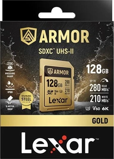 Lexar 128GB ARMOR GOLD UHS-II SDXC Hafıza Kartı ürün görseli 1
