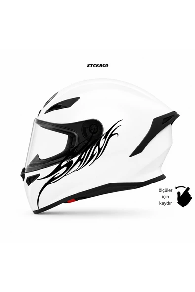 STCKRCO Saint Kask Stickerı | Motor Kask Yanı Sticker | Saint Motosiklet Sticker | Saint Sticker Siyah ürün görseli 1