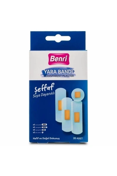 GRATİS GRATİS Benri Şeffaf Suya Dayanıklı Yara Bandı 20'li ürün görseli 1