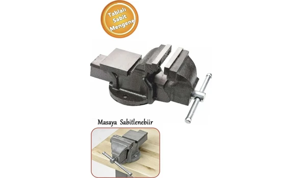 CMC6905 Dökme Demir Gövdeli Sabit Tezgah Mengene 8” 200 mm Masaya Sabitlenebilir Mengene ürün görseli 1