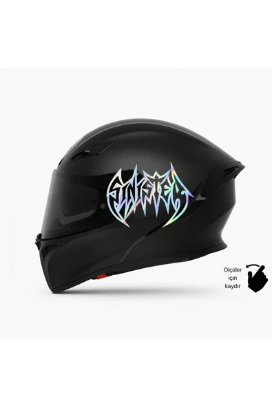 STCKRCO Sinister Kask Stickerı | Motor Kask Yanı Sticker | Sinister Motosiklet Sticker | Sinister Sticker Hologram ürün görseli 1