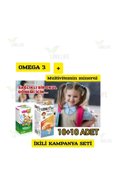 LEDAPHARMA LEDAPHARMA LEDA VİT ŞURUP & LEDA FİSH ŞURUP 10+10 ADET ürün görseli 1