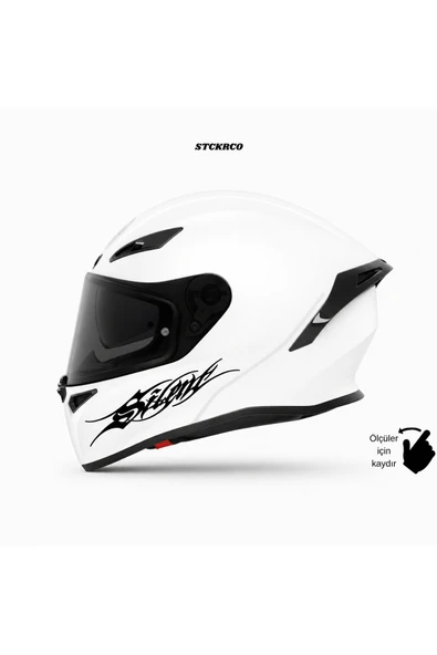STCKRCO Silent Yazı Sticker | Silent Kask Stickerı | Kask & Grenaj Uyumlu Premium Sticker | Yazılı Kask Stickerı Siyah ürün görseli 1