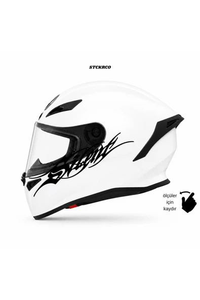 STCKRCO Silent Kask Stickerı | Motor Kask Yanı Sticker | Silent Motosiklet Sticker | Silent Sticker Siyah ürün görseli 1