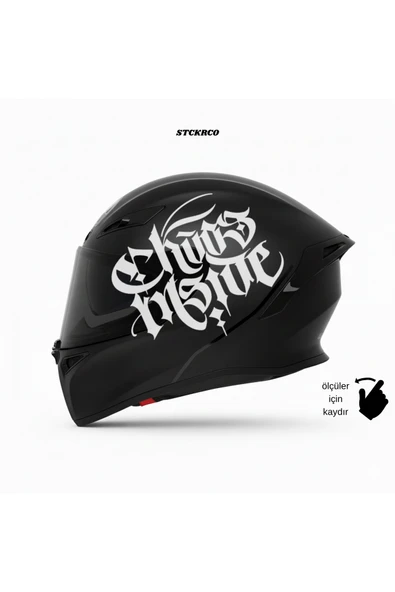 STCKRCO Chaos Inside Kask Stickerı | Motor Kask Yanı Sticker | Chaos Inside Motosiklet Sticker | Chaos Inside Sticker Beyaz ürün görseli 1