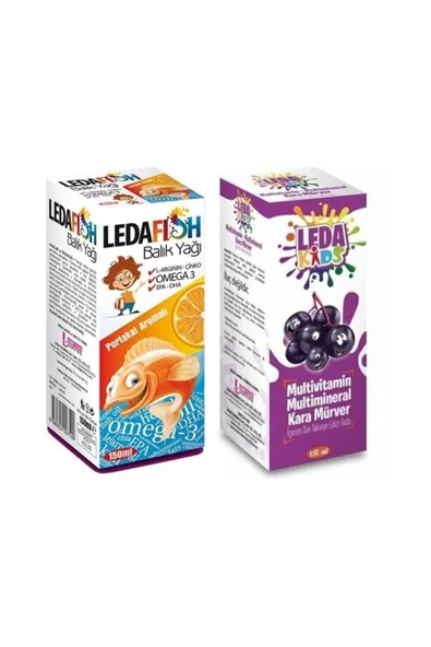 LEDAPHARMA LEDAPHARMA Ledafish Balık Yağı 150 Ml+leda Kids Kara Mürver Ekstresi 150 Ml ürün görseli 1