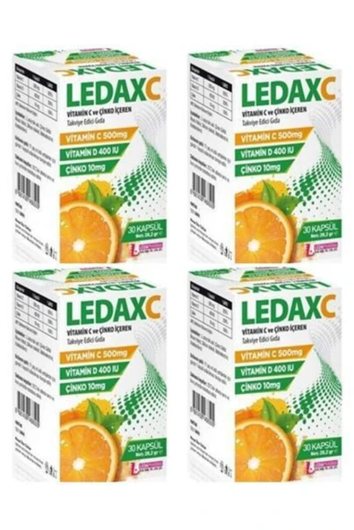 LEDAPHARMA LEDAPHARMA Ledaxc Vitamin C Vitamin D Ve Çinko Içeren 30 Kapsül 4 Adet ürün görseli 1