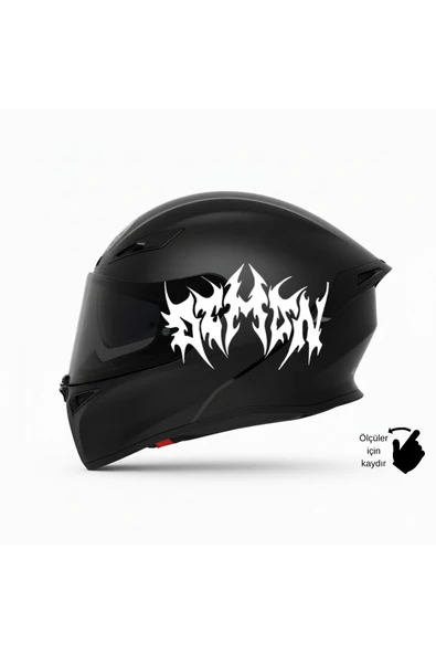STCKRCO Demon Kask Stickerı | Motor Kask Yanı Sticker | Demon Motosiklet Sticker | Demon Sticker Beyaz ürün görseli 1