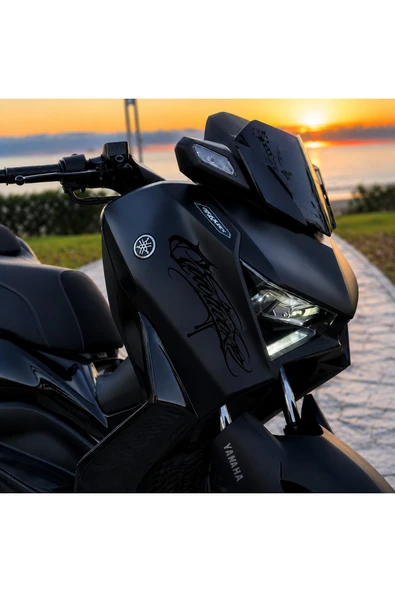 STCKRCO Motosiklet Sticker - Motosiklet Grenaj Stickerı - Motosiklet Gotik Sticker Siyah ürün görseli 1