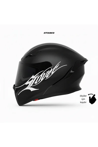 STCKRCO Lover Kask Stickerı | Motor Kask Yanı Sticker | Lover Motosiklet Sticker | Lover Sticker Beyaz ürün görseli 1