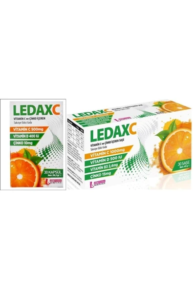 LEDAPHARMA LEDAPHARMA Ledaxc Vitamin C, Vitamin D Ve Çinko Içeren 30 Kapsül +ledaxc Vitamin C Ve Çinko Içeren ürün görseli 1