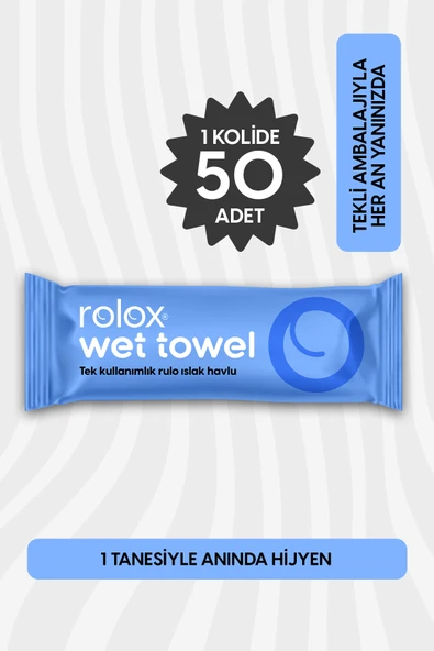 Rolox Wet Towel - 50 Paket - Tek Kullanımlık Rulo Islak Havlu ürün görseli 1