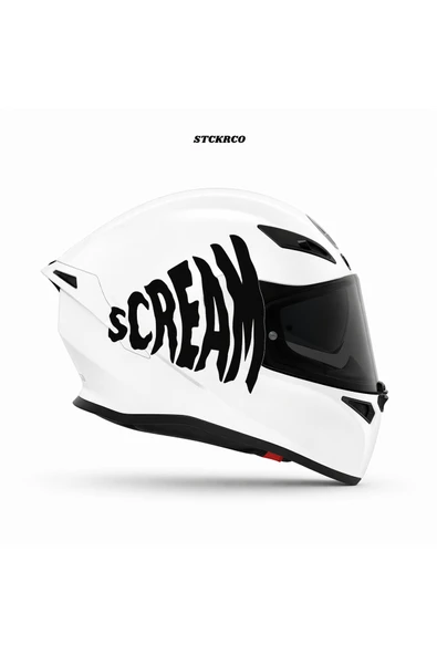 STCKRCO Scream Kask Stickerı | Motor Kask Yanı Sticker | Scream Motosiklet Sticker | Scream Sticker Siyah ürün görseli 1