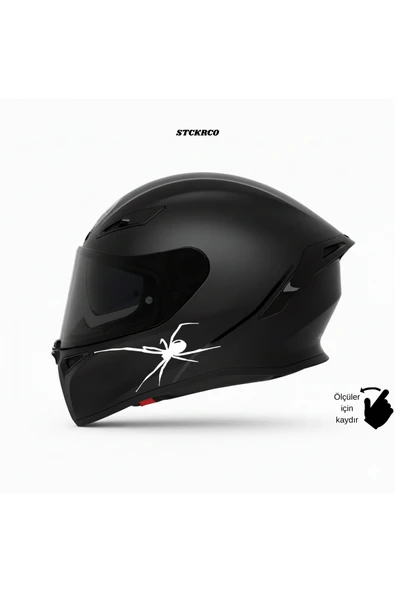STCKRCO Örümcek Sticker | Spider Kask Stickerı | Kask & Grenaj Uyumlu Premium Sticker | Yazılı Kask Stickerı Beyaz ürün görseli 1