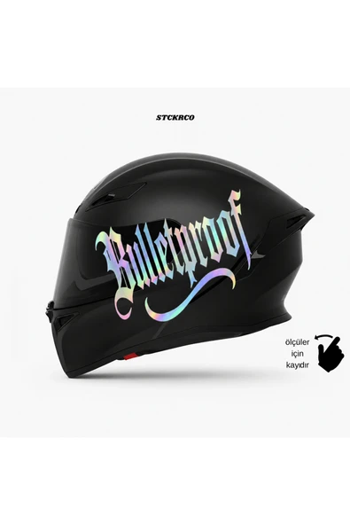 STCKRCO Bulletproof Kask Stickerı | Motor Kask Yanı Sticker | Bulletproof Motosiklet Sticker | Bulletproof Sticker Hologram ürün görseli 1