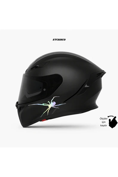 STCKRCO Örümcek Sticker | Spider Kask Stickerı | Kask & Grenaj Uyumlu Premium Sticker | Yazılı Kask Stickerı Hologram ürün görseli 1
