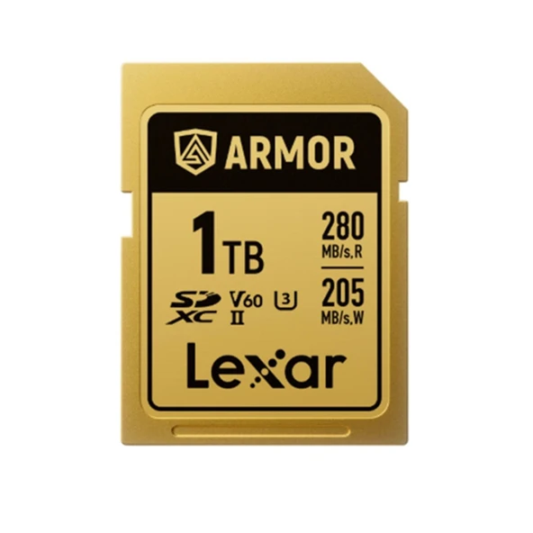 Lexar 1TB 280MB/s ARMOR GOLD Serisi SDXC UHS-II Hafıza Kartı ürün görseli 1