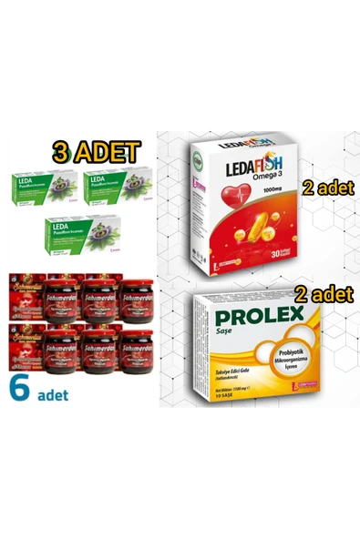 LEDAPHARMA LEDAPHARMA Leda OMEGA 3 30 SOFT KAPSÜL VE PASİFLORA 30KP &ŞAHMERDAN 45 GR MACUN MİNİ ürün görseli 1