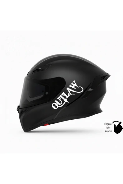 STCKRCO Outlaw "yasadışı" Yazı Sticker | Chaos Kask Stickerı | Kask & Grenaj Uyumlu Premium Sticker | Outlaw "yasadışı" Yazılı Kask Stickerı Beyaz ürün görseli 1