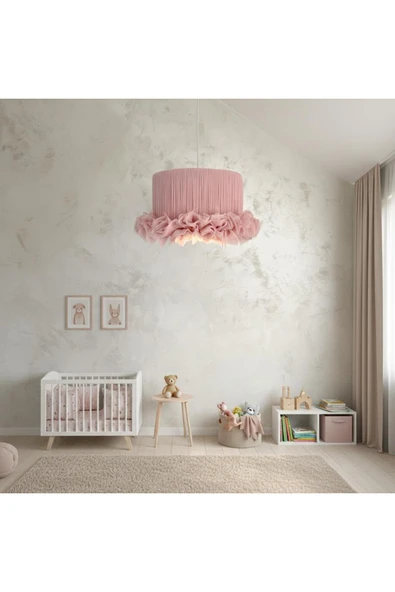 Elizim Home Lighting Tütü Pembe Çocuk Sarkıt Avize - Resim 2