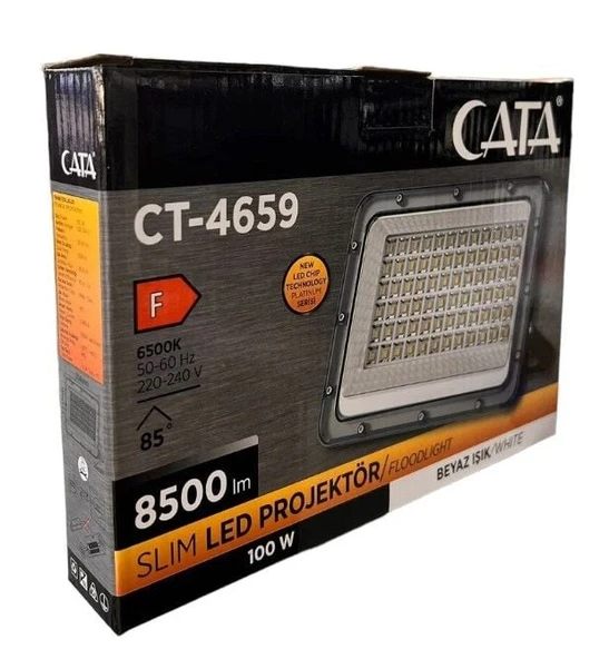 CATA 100W BEYAZ SLİM LED PROJEKTÖR ürün görseli 1