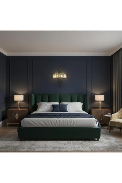 Elizim Home Lighting Taşlı Üçgen Ledli Siyah Pilli Aplik ürün görseli 1