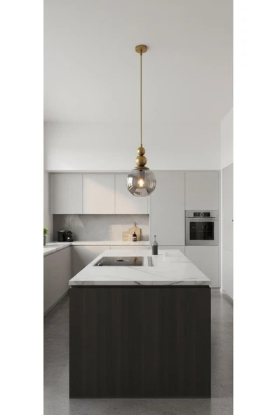 Elizim Home Lighting Holla Tek'li Füme Cam'lı Eskitme Sarkıt Avize ürün görseli 1