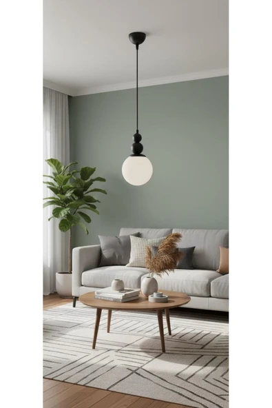 Elizim Home Lighting Holla Tek'li Siyah Cam Sarkıt Avize ürün görseli 1