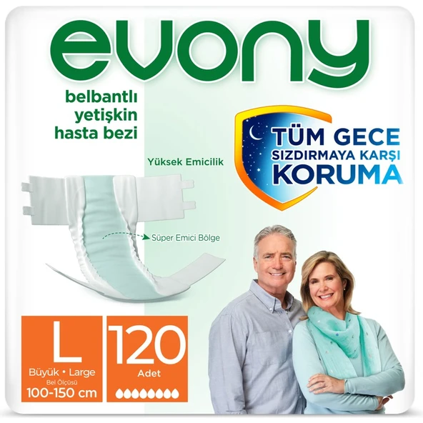 EVONY Yetişkin Hasta Bezi Large 120 Adet - Resim 6
