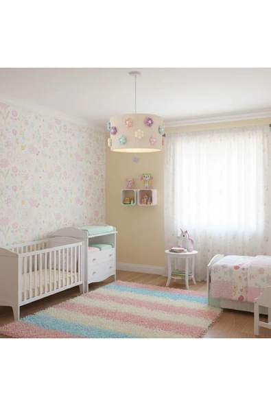 Elizim Home Lighting Makrome Papatya Renkli Sarkıt Çocuk Avize ürün görseli 1