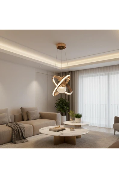 Elizim Home Lighting Nova Lüx Kalite Ledli Gold Sarkıt Avize ürün görseli 1