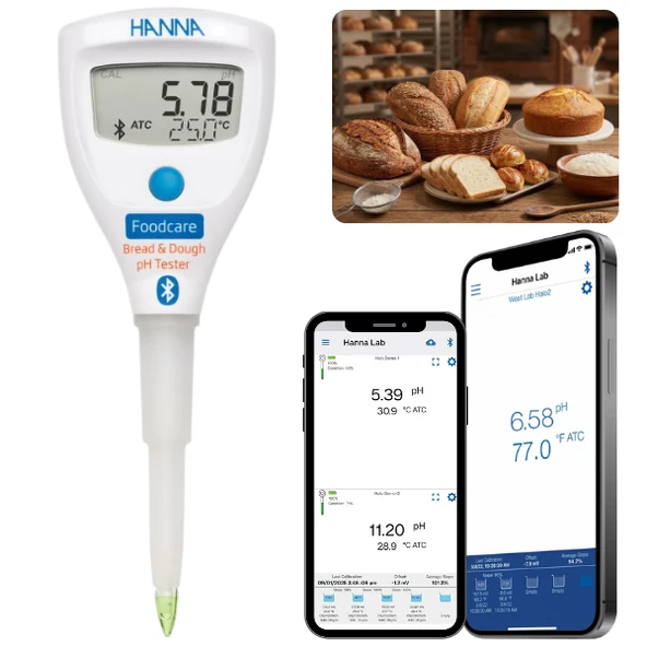 Hanna HI9810382 Ekmek ve Hamur pH Test Cihazı Bluetooth Bağlantılı ürün görseli 1